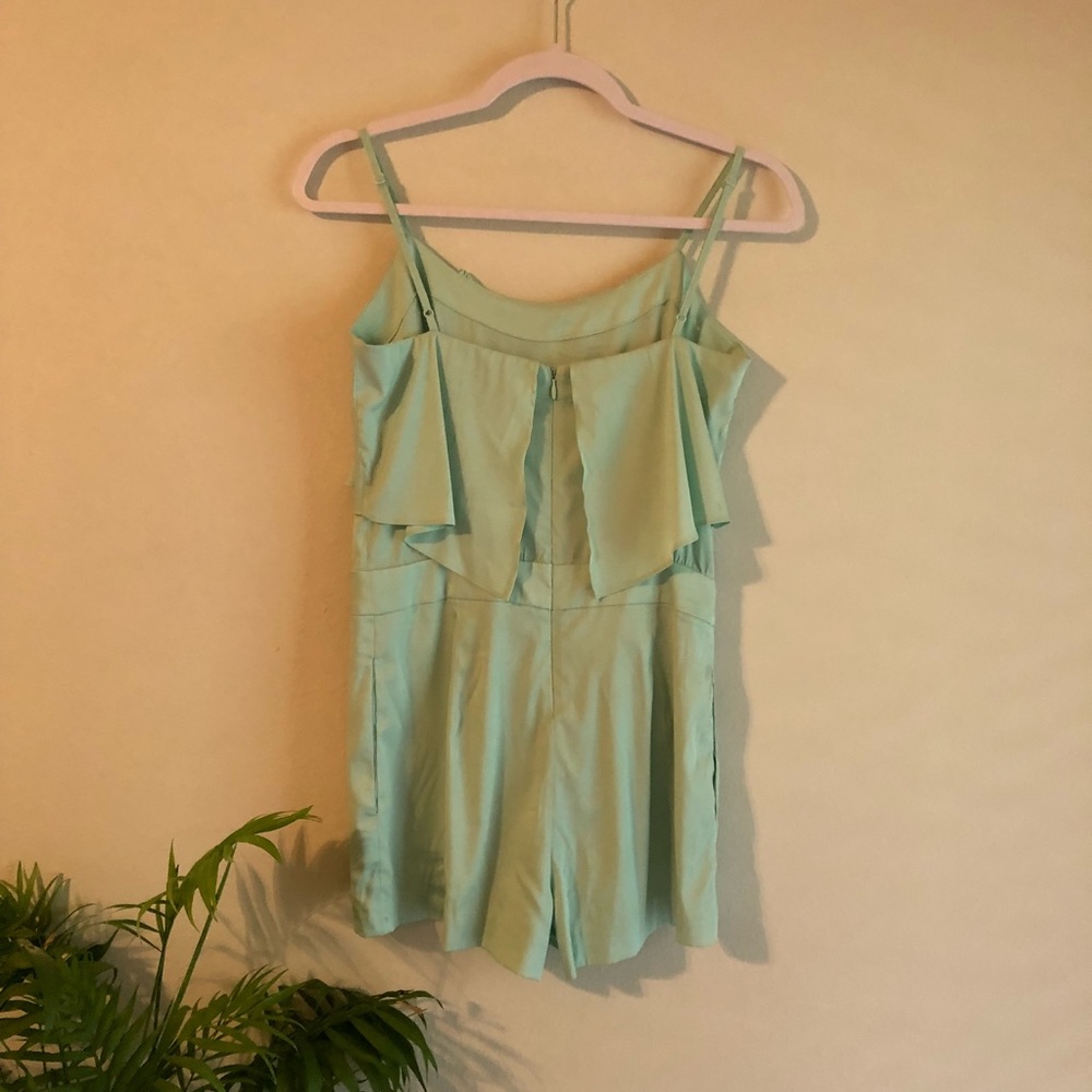 bebe Ruffled Romper in Mint Green - Picture 5 of 8